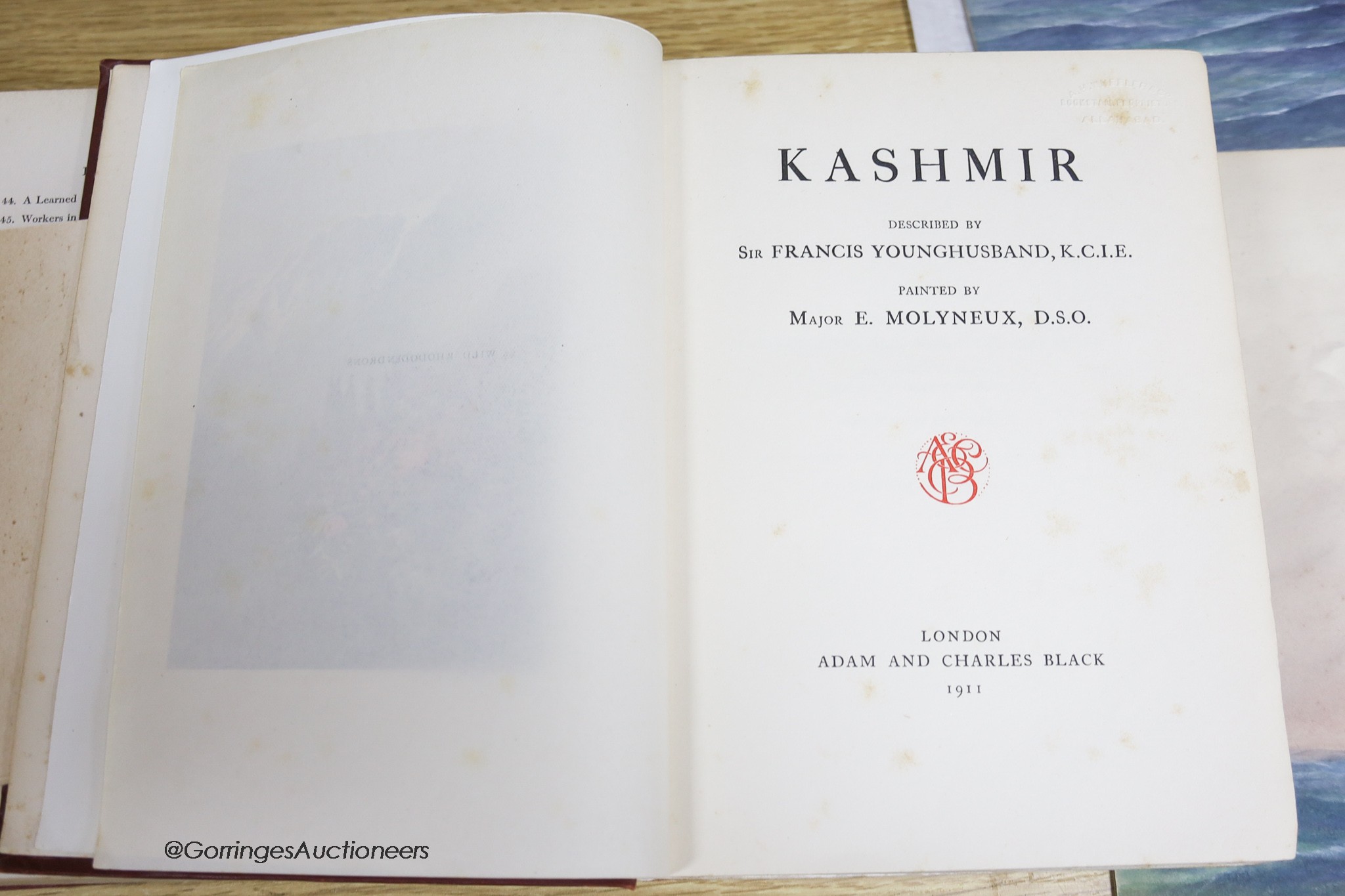 Mortimer Menpes, India published by A & C Black Nov 1905 and Sir Francis Younghusband A & C Black reprinted Aug 1911, 2 vols